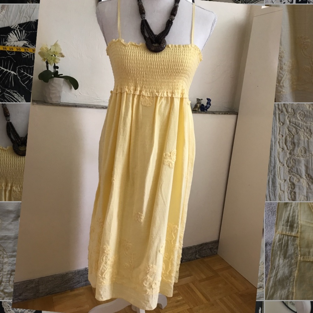 Yellow embroidered sundress